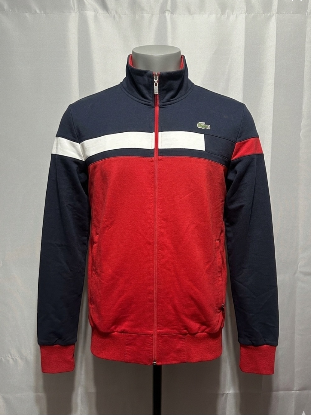 Lacoste Red, Navy & White Full-Zip Track Jacket